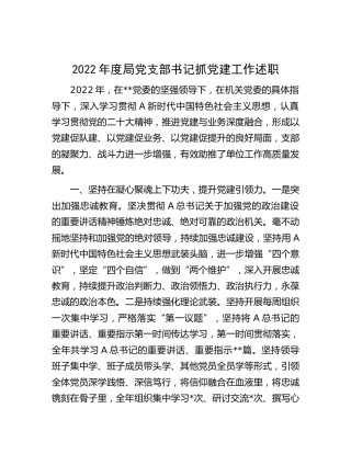 2022年度党支部书记抓党建工作述职2700字