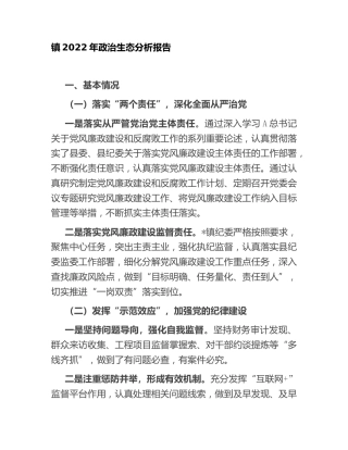 2022年政治生态分析报告（乡镇1700字）