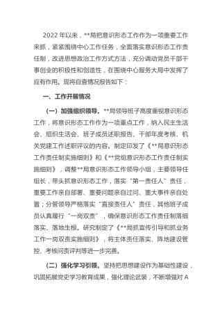 2022年意识形态领域工作情况自查总结报告