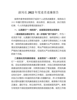 2022年度述责述廉报告2900字