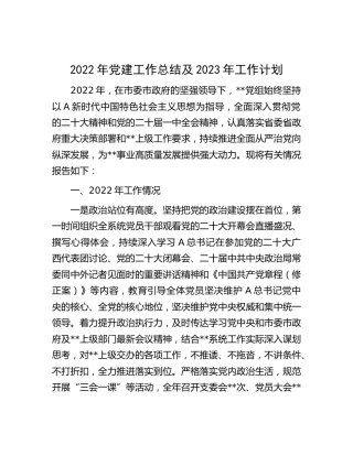 2022年党建工作总结2200字
