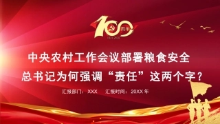 粮食安全专题党课ppt：粮食安全要强调责任二字