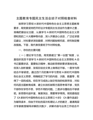 主题教育专题民主生活会班子对照检查4900字