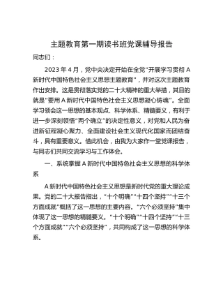 主题教育读书班党课辅导报告12000字