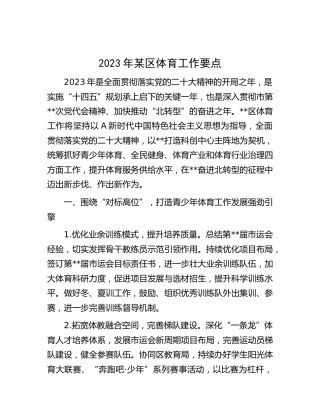 2023年区体育工作要点