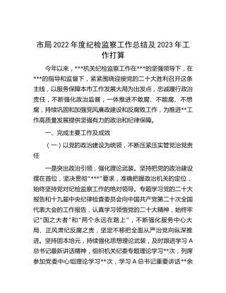 2022年度纪检监察工作总结及2023年工作打算4400字