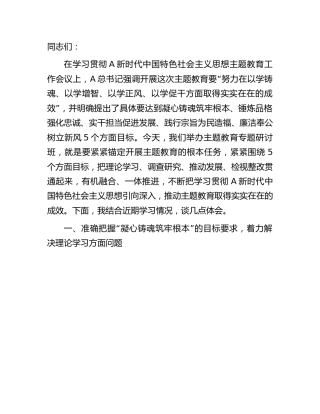 在中心组主题教育专题研讨班上的发言3700字