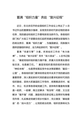 蓄满“组织力量”奔赴“复兴征程”
