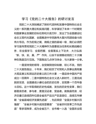 学习二十大研讨发言