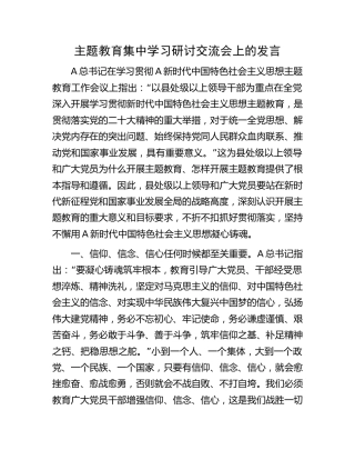 在2023年主题教育集中学习研讨交流会上的发言3900字