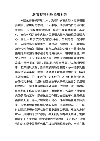 正风肃纪反腐专项教育整顿民主生活会个人对照检查3200字