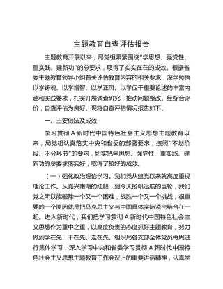 主题教育自查评估报告1600字
