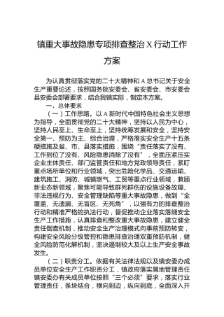 镇重大事故隐患专项排查整治2023行动工作方案(20230705)