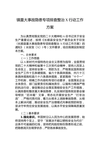 镇重大事故隐患专项排查整治2023行动工作方案(20230715)