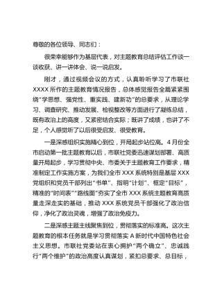 主题教育总结评估座谈会上的发言1800字