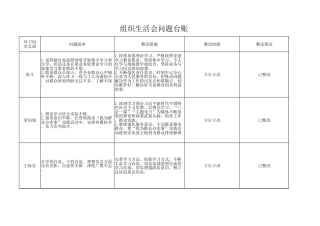 组织生活会问题台账