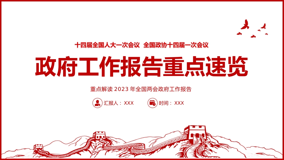 党课ppt:2023年两会政府工作报告要点速览_第1页