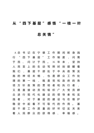 主题教育“四下基层”心得体会发言1000字(1)