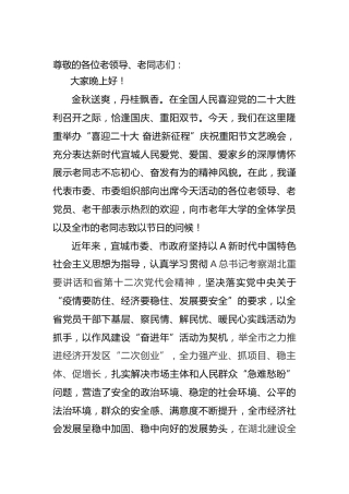 重阳节晚会领导致辞
