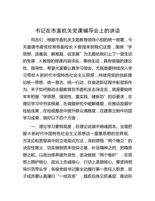 在主题教育党课辅导会上的讲话