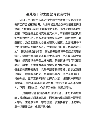 县处级干部主题教育发言材料