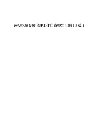违规吃喝专项治理工作自查报告5篇（简单版）