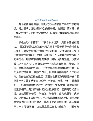 青年纪检监察干部交流发言2篇