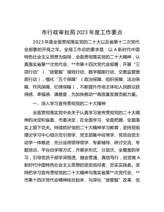 行政审批系统2023年度工作要点