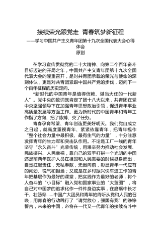基层青年工作者学习共青团十九大精神心得体会