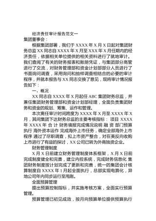 经济责任审计报告2篇