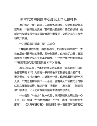 新时代文明实践中心建设工作汇报
