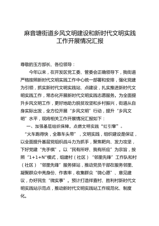 新时代文明实践工作及乡风文明建设工作汇报