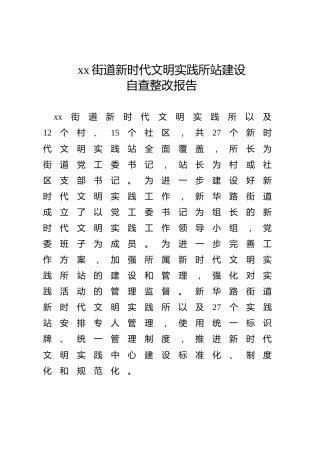 街道新时代文明实践所站自查报告