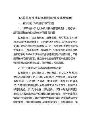 纪委巡察反馈财务问题的整改措施