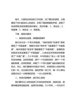 在青年干部座谈会上的讲话（兵团法院）