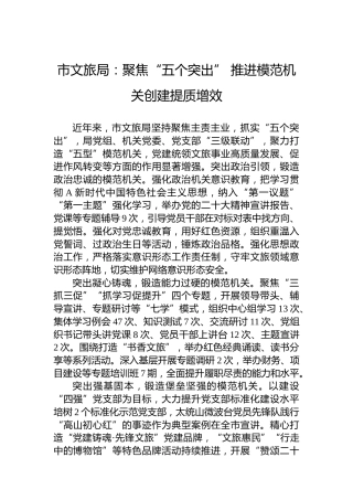 市文旅局：聚焦“五个突出” 推进模范机关创建提质增效（20230703）