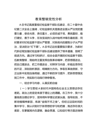 纪检监察干部队伍教育整顿个人党性分析
