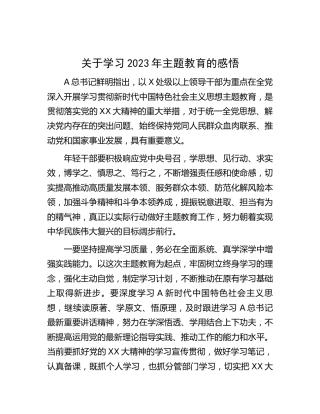 学习2023年主题教育的心得体会1600字