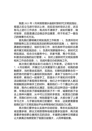 文明实践员个人总结交流