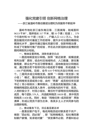 强化党建引领 创新网格治理
