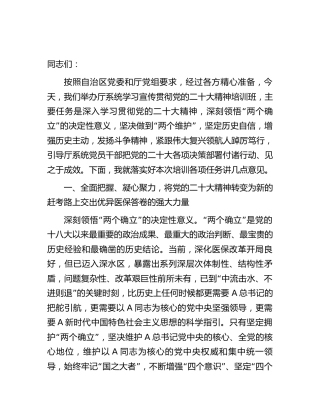在医保系统干部学习贯彻二十大精神培训班上的讲话 (2)