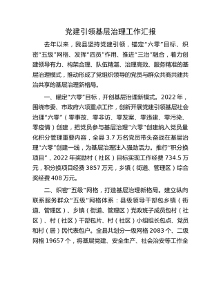 党建引领基层治理工作汇报(1)
