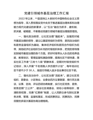 党建引领城市基层治理工作汇报 (3)