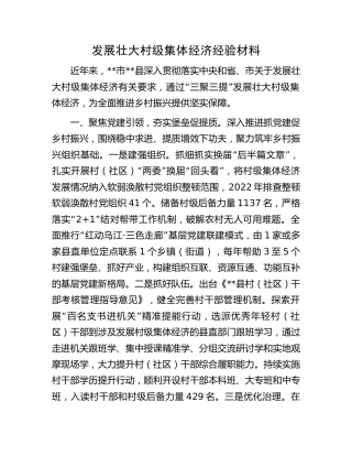 发展壮大村级集体经济经验（县区）
