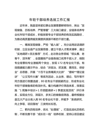 年轻干部培养选拔工作汇报 (3)