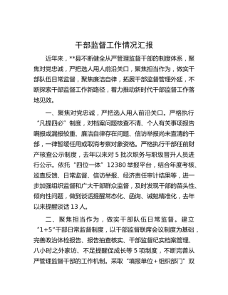干部监督工作情况汇报 (3)