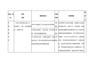 廉政风险点情况表6300字（乡镇）