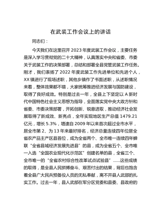 在武装工作会议上的讲话