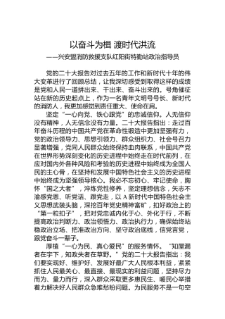 二十大心得体会（消防）