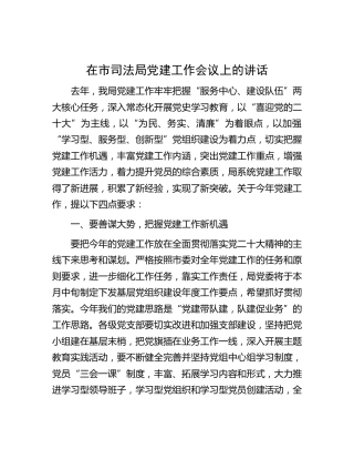 在市司法系统党建工作会议上的讲话